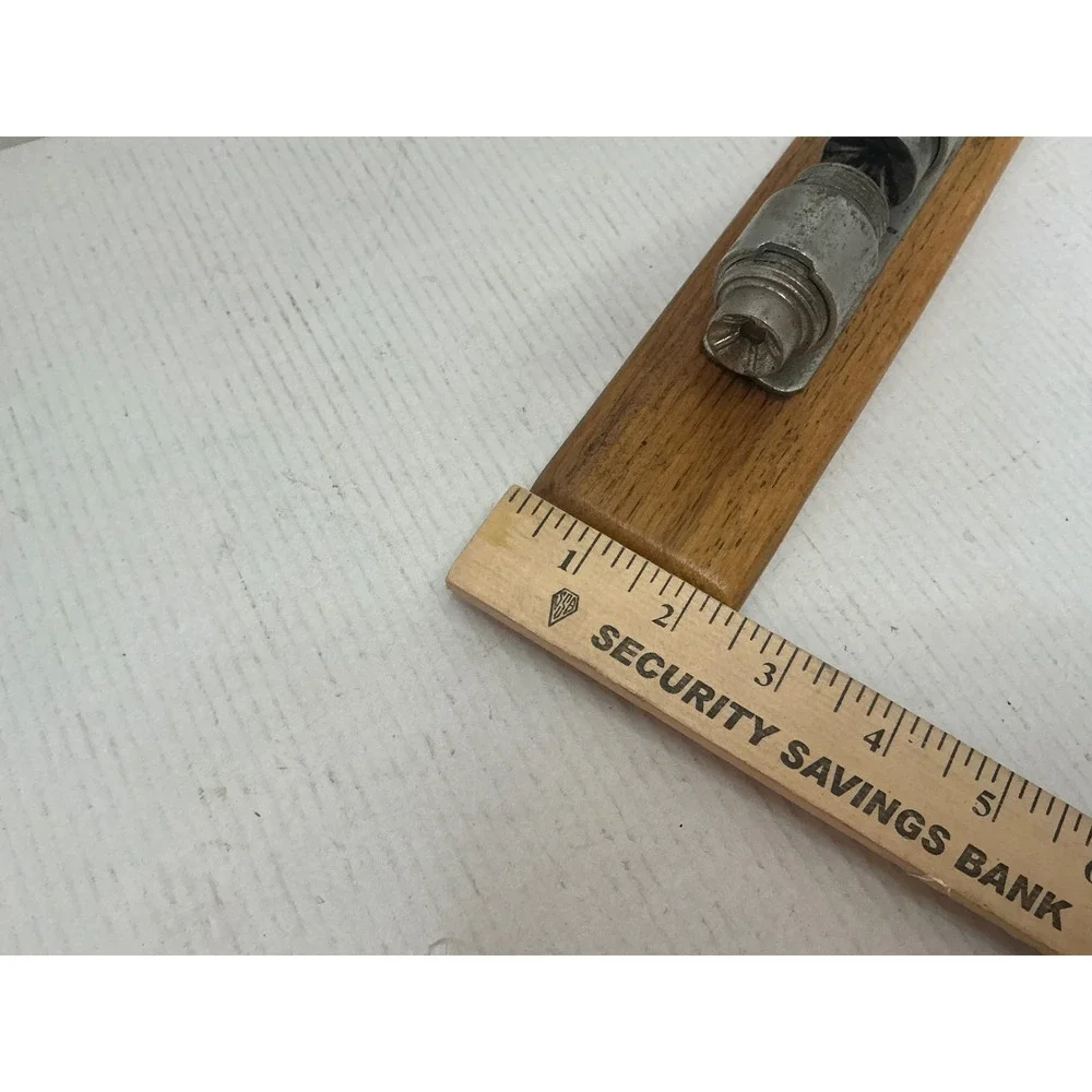 Reed Vintage Rocket Nutcracker Lever Action Wood Base Pecan Tool Large